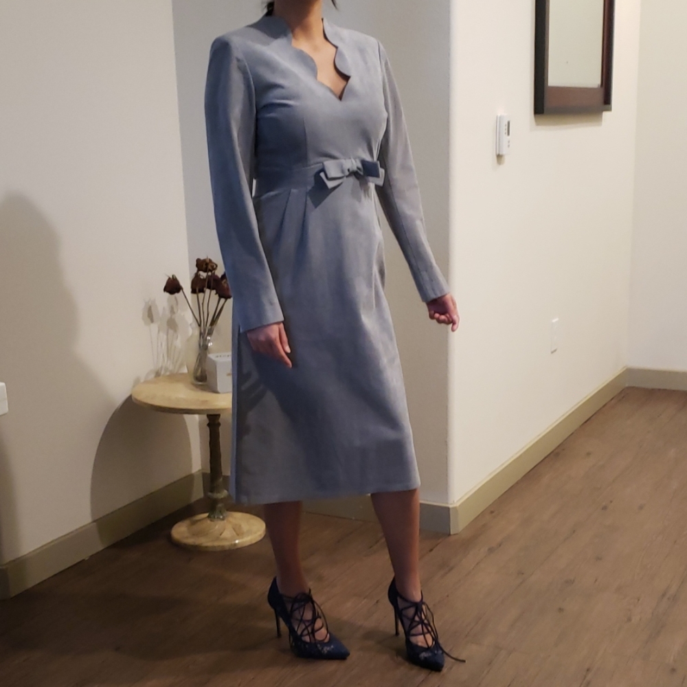 Vintage dress Mollie Parnis ultra suede - Picture 2 of 8